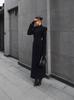 2025 Fall/Winter Elegant European & American Style Women's Long Coat with Padded Shoulders & Waist-Cinching Design