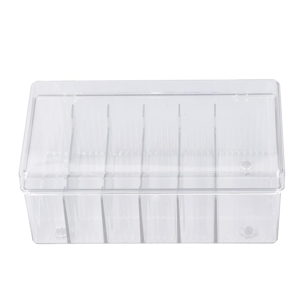 Lash Extension Organizers Storage 6 Compartments Dust Proof Lid Clear Lash Extension Supplies Organizer for Beauty Salon
