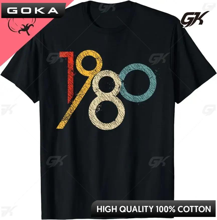 Herren Vintage 46 Jahre Klassisches T-Shirt Bestes Geburtstagsgeschenk Sommer 46 Jahre Klassisch 1980 Limitierte Auflage Individuell Bedrucktes T-Shirt