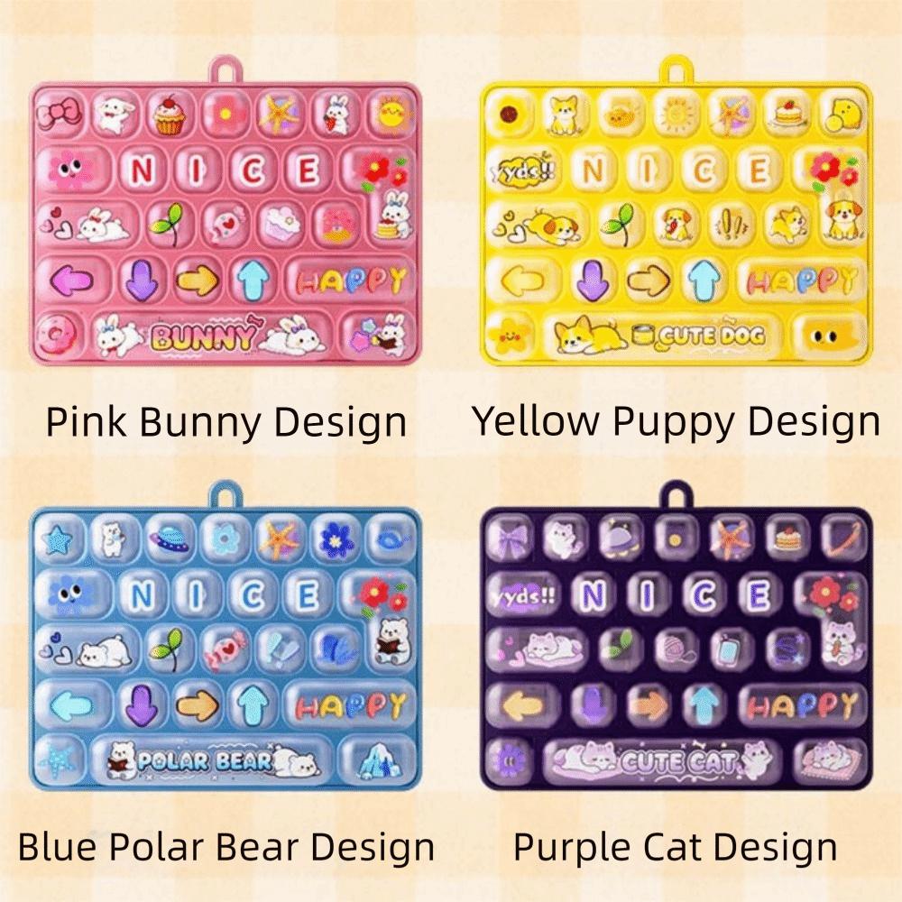 Animal Theme Mechanical Keyboard Clear Key Sounds Candy Color Keycap Keychain Office Use