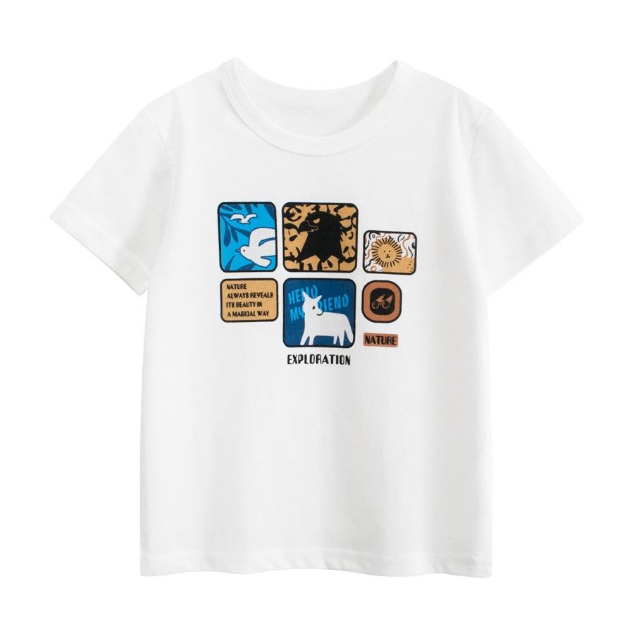 Boys Short-sleeved T-shirt Summer New Children's Clothing Korean Version Half-sleeved Cartoon Printed Baby Clothes