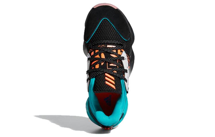 Adidas Harden Vol. 4 J Geek Up Cushioning Mid top Children's Basketball Shoes Lake Blue Black Teenagers FW4340