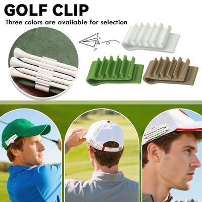 Klip na klobouk Držák golfových sedátek - Pasuje na klobouky se stříškou a kšiltovky - Pojme 5 golfových sedátek pro rychlý a snadný přístup