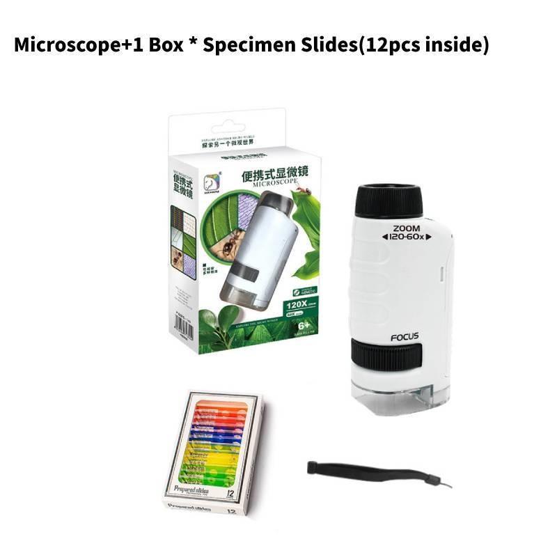 Microscópio Óptico Portátil de Alta Definição Kit Científico Educacional Para Crianças