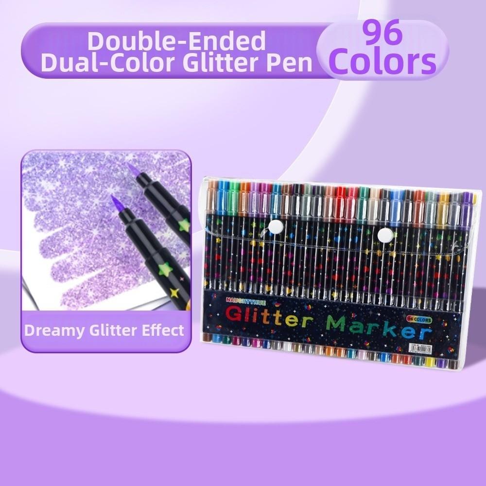24/48/72/96 Colors Double-Ended Glitter Pens Quickly Dry Watercolor Pen  Drawing Painting