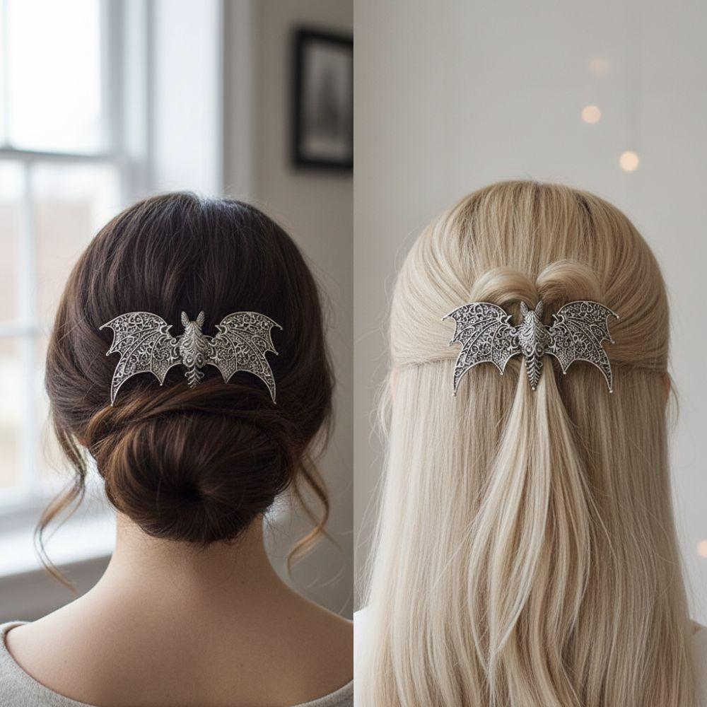 Vintage Gothic Hair Barrette Bat Shape Halloween Hair Accessory New Bat Hair Clip Women