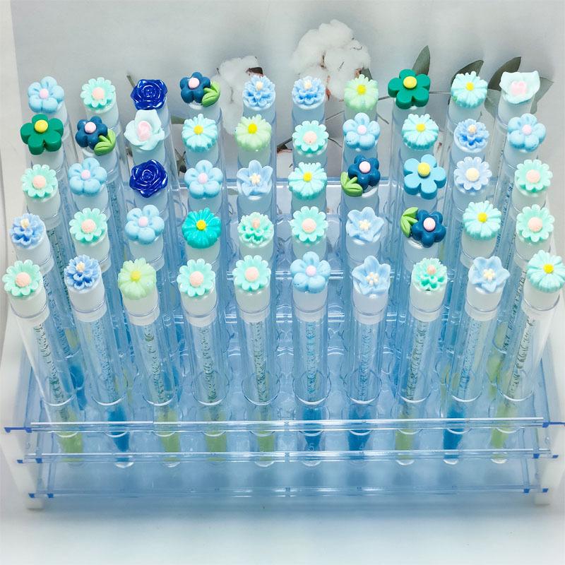 Disposable Flower Series Eyelash Brush with Transparent Test Tube Packaging