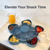 Multi Grid Rotating Snack Tray Divided Spins Candy Nut Storage Snack Box Container  for Home,Picnic