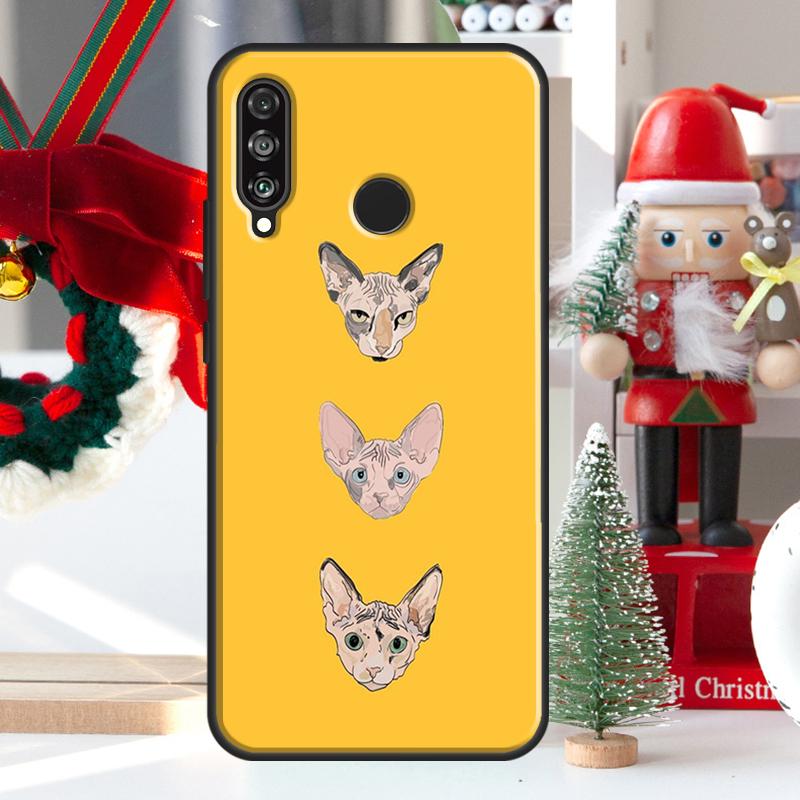 Sphynx Cat For Huawei Nova Y73 Y60 Y70 Y90 Y72 Y61 Y91 7i 8i 11i 12i 12s 9 10 SE P20 P30 P40 Lite Case