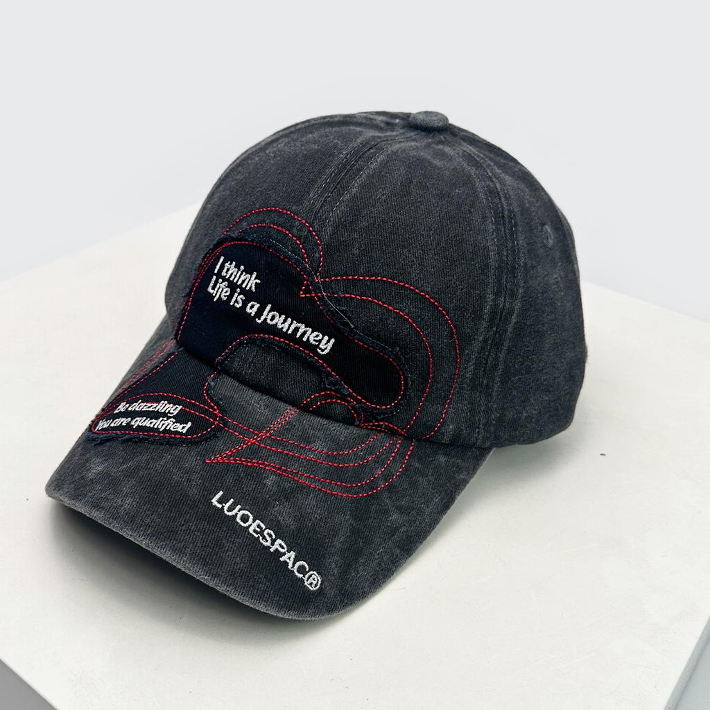 Neue Unisex Aufnäher Buchstaben Liebe Stickerei Baseballkappen Sonnenschutz Persönlich Vielseitig Used Schirmmützen Hip Hop Mode Ins Retro
