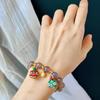 Retro Ancient Gold Swallowing Beast Smoke Gray Natural Chalcedony Crystal Bracelet Female Agate Beaded Bracelet