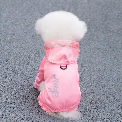 Waterproof and Breathable Dog Raincoat Extended Hat Easy To Wear Four-legged One-piece All-inclusive Rainproof and Windproof Cat and Dog Pet Raincoat
