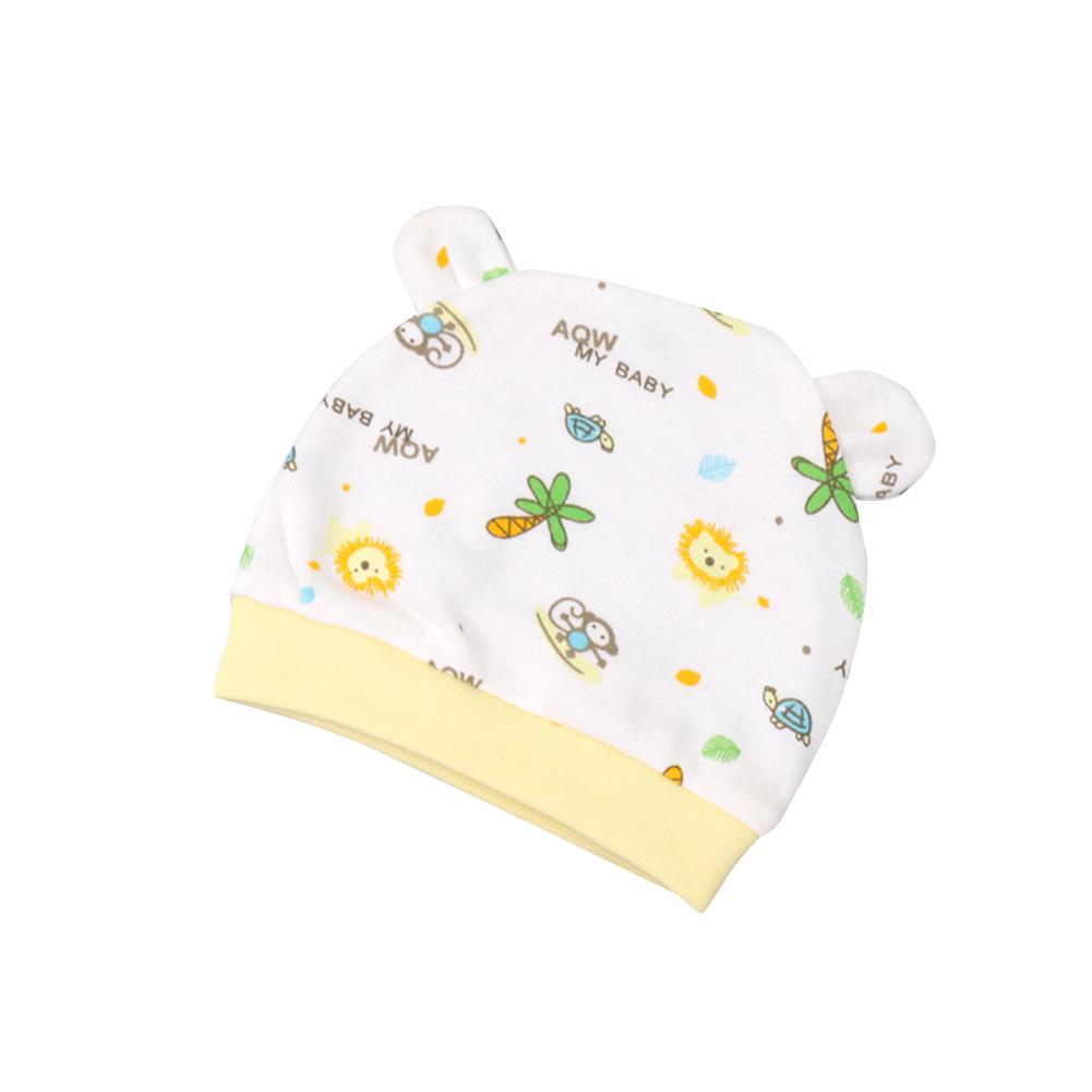 Cap Cotton Cartoon Bear Ears Cute Printing Windproof Hat Breathable Newborn Cap