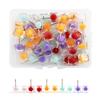 50X Practical Mixed Color Thumb Nails Map Tacks Square Push Pins Steel Pushpin for Photos Bulletin Cork Boards Sewing