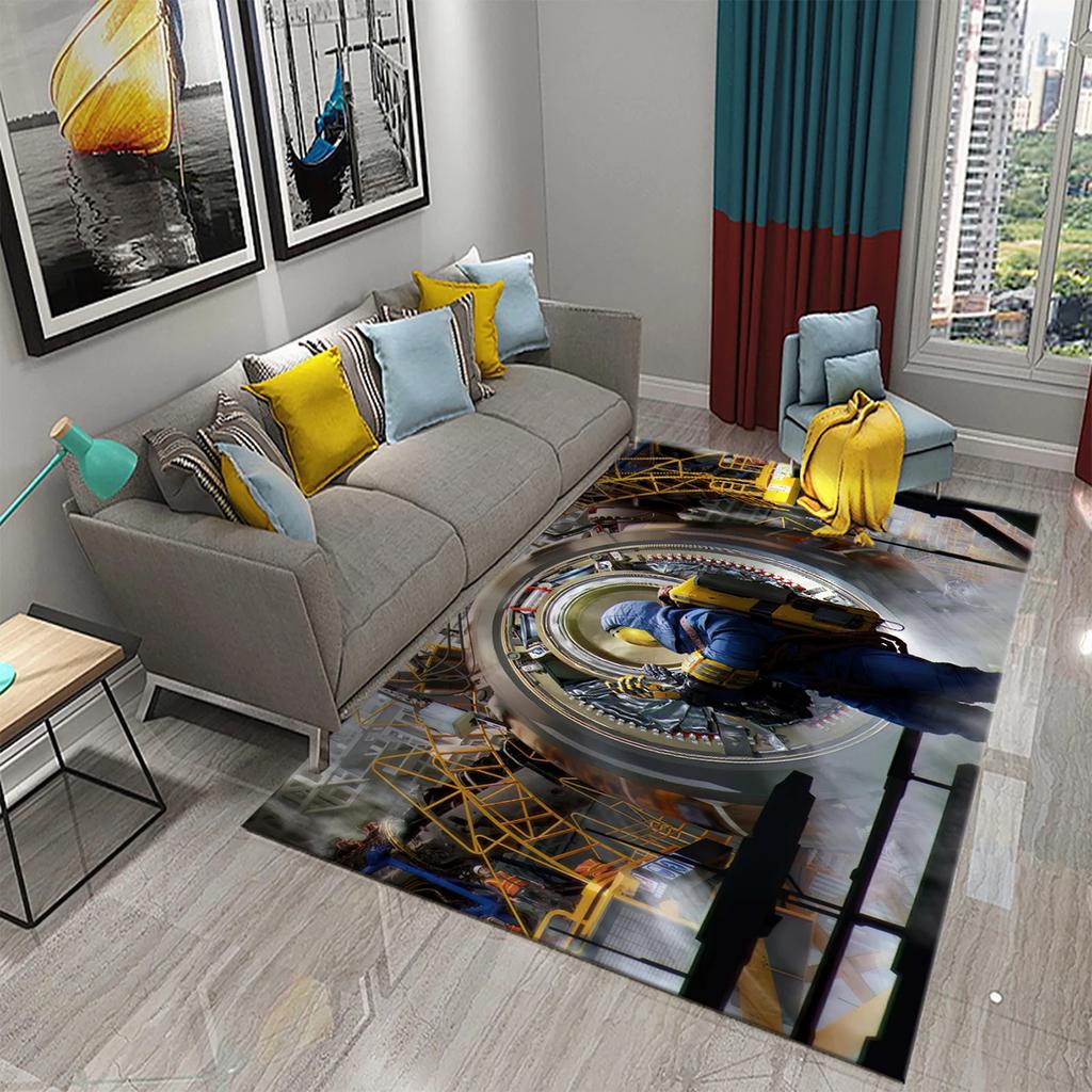 Kids Cartoon Carpet Colorful Graffiti Rug Teens Street Hip Hop Rectangle Area Rugs Bedroom Mats Flat Mat Living Room Door Mat