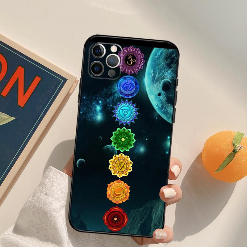 The Mandala Chakra Insist Yoga Funda Case For iPhone 15 14 16 Pro Max 11 12 13 Pro Max Mini XR 16e 16 15 Plus Phone Cover