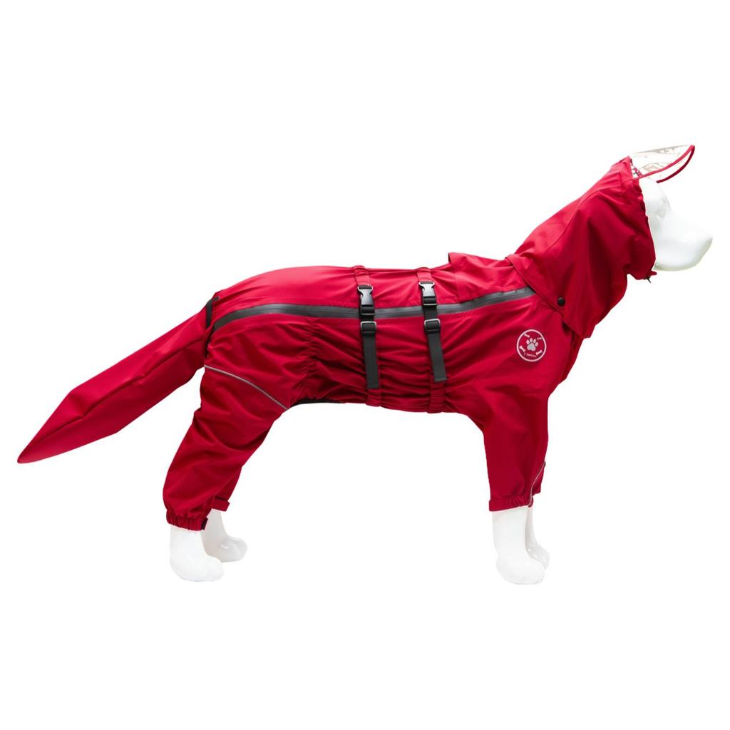 Adjustable Full Coverage Raincoat for Medium to Large Dogs: Golden Retriever, Labrador, German Shepherd - Sealed Seam, Four-Leg Design