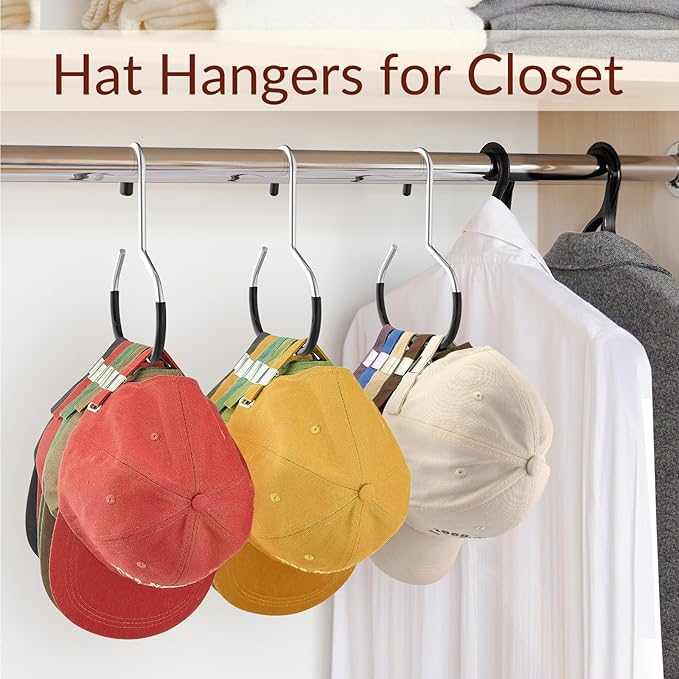 2pcs Hat Rack for Closet, Hat Organizer for Baseball Caps Durable Hat Storage for Baseball Caps Keeps Caps Organized, Hat Storage Organizer