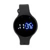 Kids Digital Watch Waterproof Silicone Watchband Scratch Proof LED Electronic Watch for Students Black