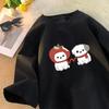 Korean Kawaii Apple Dog Graphic Printed T-shirt Shortsleeve Roundneck INS Cute Streetwear Women Clothing