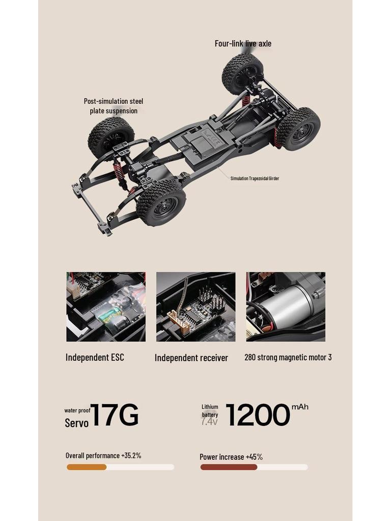 1:12 MN-82T RC 4WD Climbing Car – Full-Scale Remote Control Toy