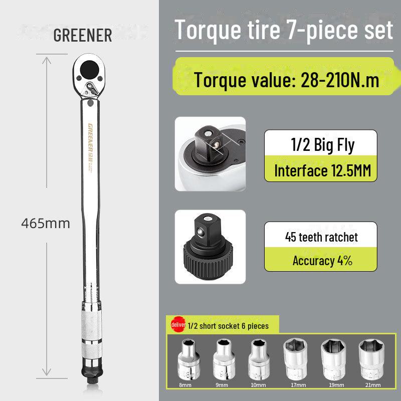Green Forest High-Precision Adjustable Torque Wrench for Auto Repair and Spark Plug Installation