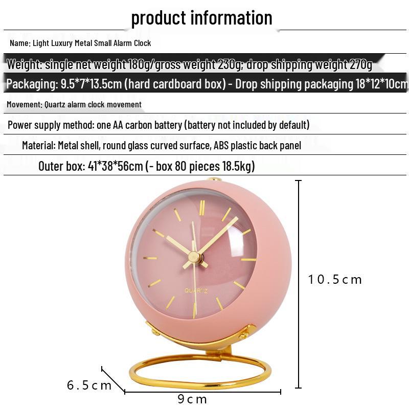 Nordic Minimalist Children's Silent Alarm Clock - Luminous Desktop Bedside Clock