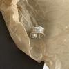 Korean S925 Silver-Plated Retro Wave Open Ring for Women