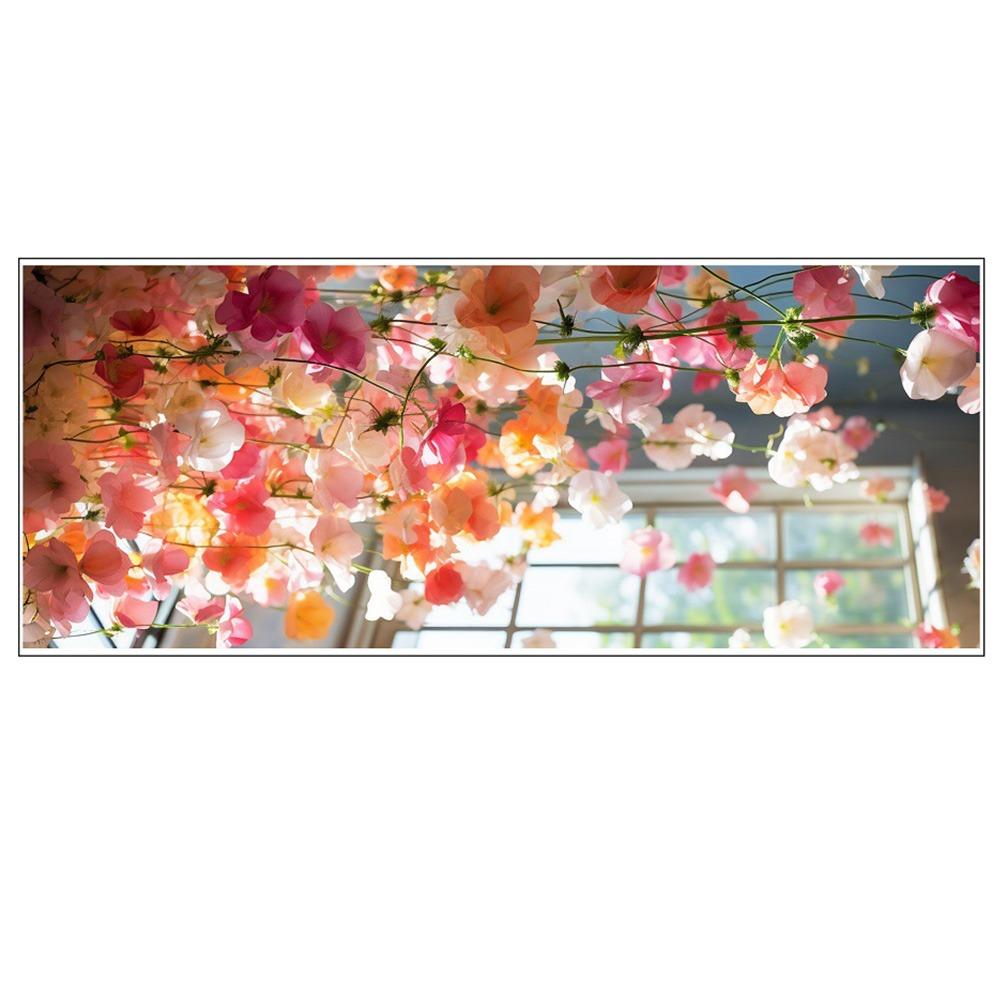 Kreativer Mehrfarbiger Fenster-Statischer Aufkleber Rose Lilie Grüne Blätter Glasaufkleber Lebhafte Blume PVC Elektrostatische Folie Zuhause