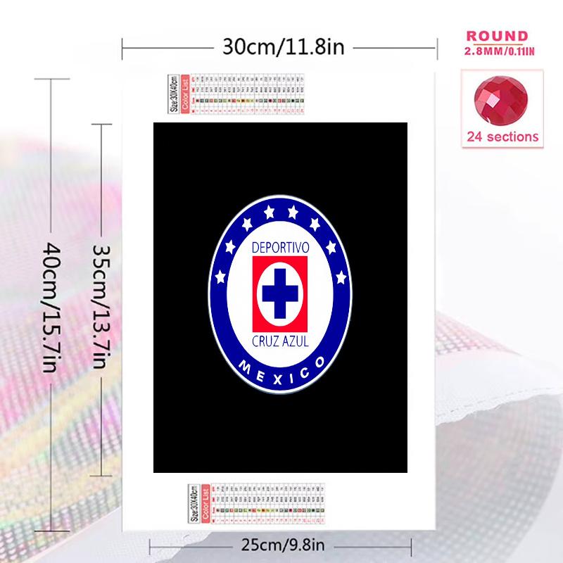 Cruz Azul Pattern 3pcs 100% Round Full Drill 5D DIY Diamond Painting Embroidery Cross Stitch Rhinestone Décor