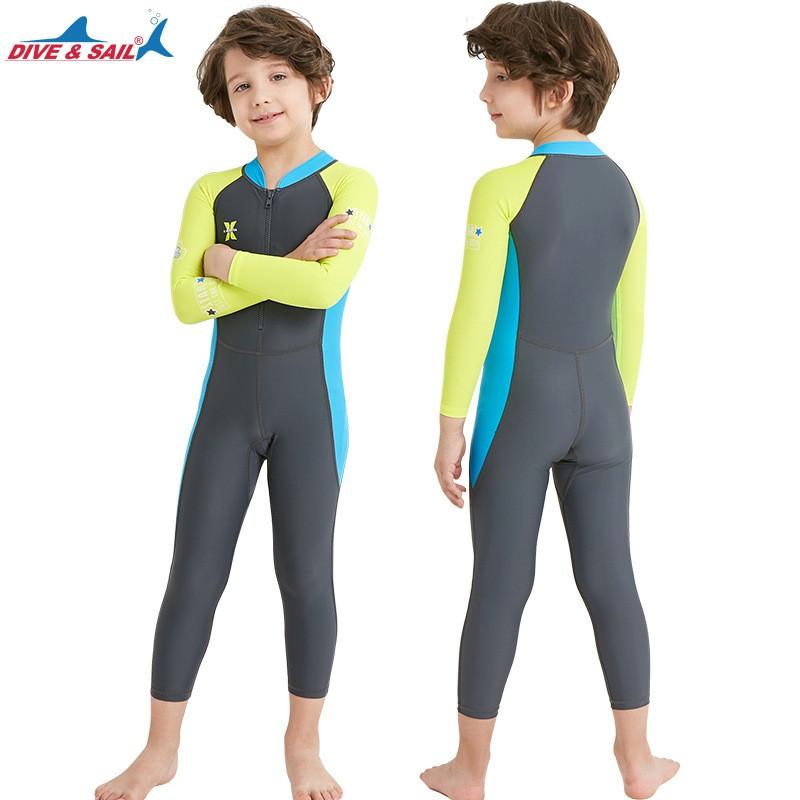 Kinder UV-Schutz Langarm Einteiler Rash Guard Badeanzug Schwimmen Tauchen Wassersport