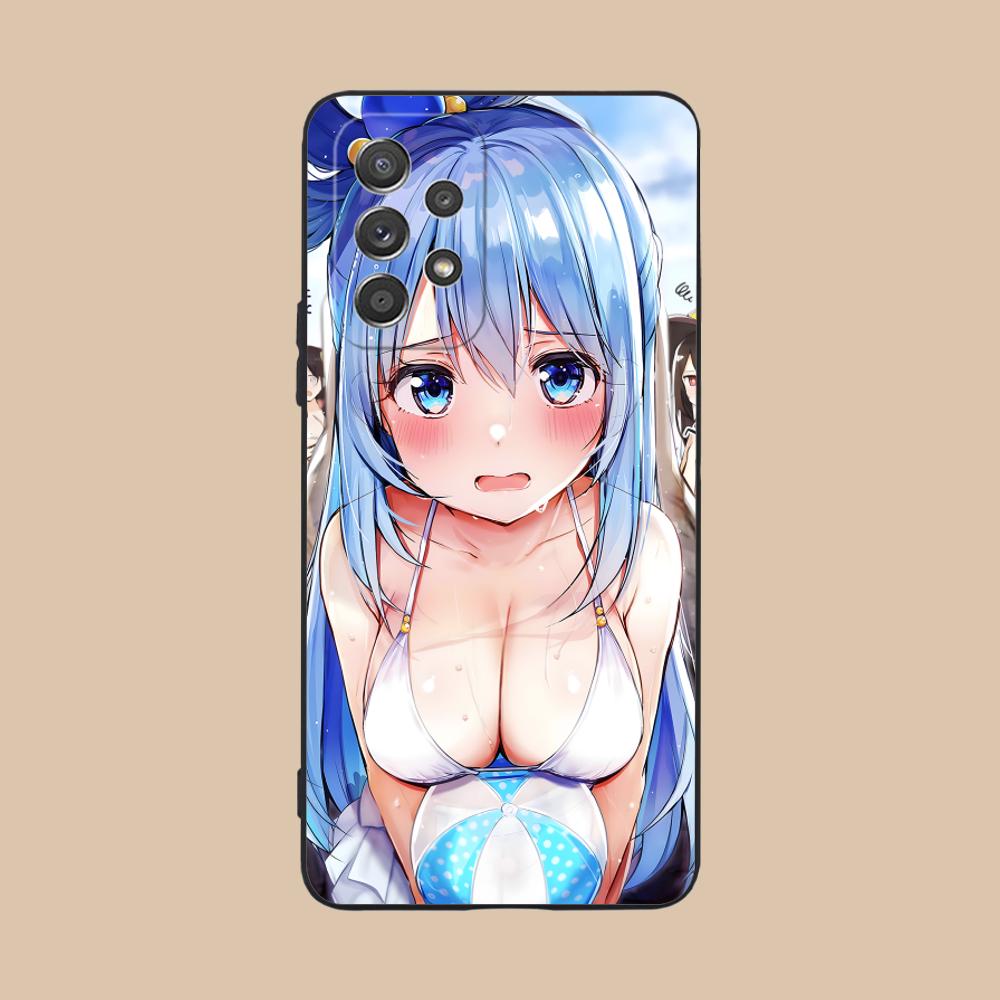 Konosuba Aqua Matte TPU Mobile Phone Case for Samsung Galaxy A56 55 54 53 52 51 36 35 34 23 16 15 5G Colorful Cover
