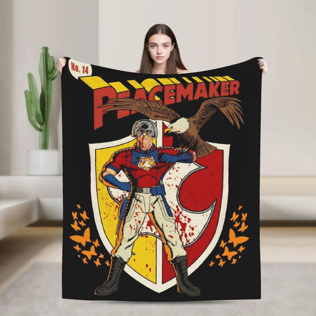 Vigilante peacemaker Super Warm Blanket Travel Plush Throw Blanket Print Home Decor Flannel Bedspread Sofa Bed Cover