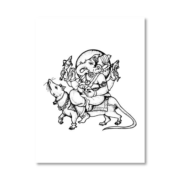 Hinduismus Hindu Gott Ganesha Maske Poster Religion Symbol Kunst Leinwandbild Schwarz Weiß Bilder Heimdeko Wandkunst Drucke Ohne Rahmen