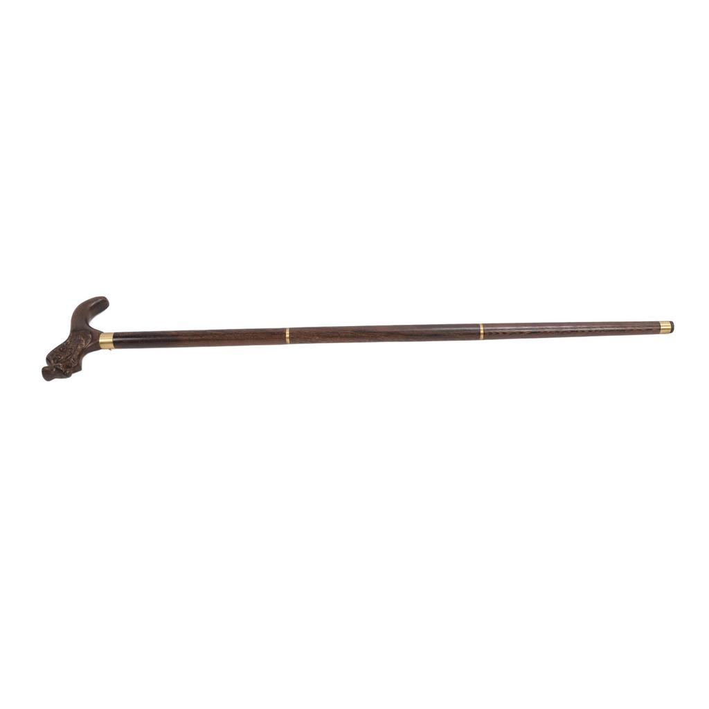 3 Sections Wooden Walking Cane Wenge Collapsible Folding Hand Walking Sturdy Ergonomic Stick for