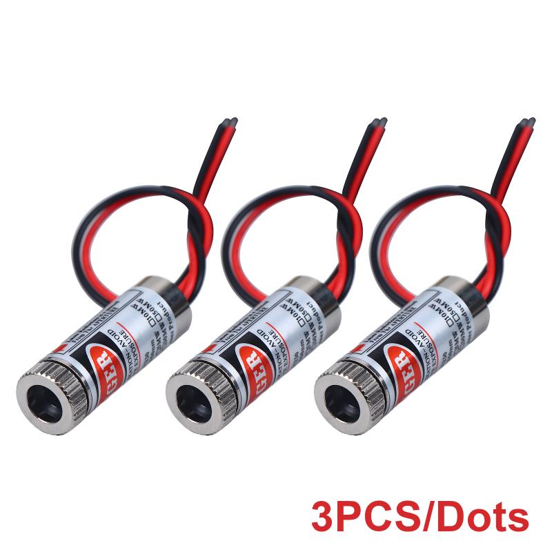 1/2/3 PCS 650nm 5mW 5V Laser Diode Module - Red Point/Line/Cross Copper Head Laser Pointer for Alignment