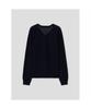 Saendeusaundeu (Unisex) Sheer V-Neck Sweater Navy