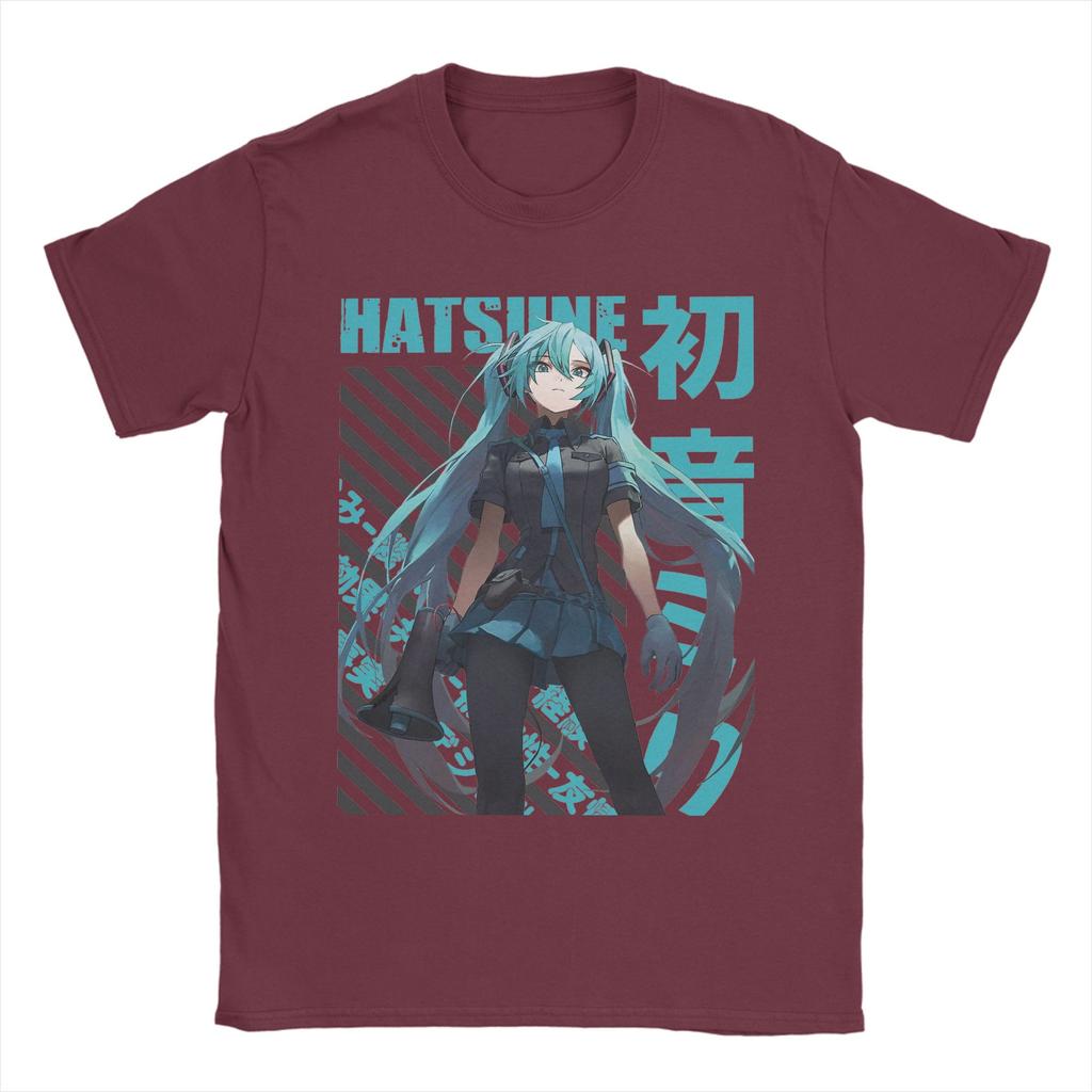 Men Women Vocaloid  Hatsunes Mikus T Shirt Anime Manga Pure Cotton Tops Novelty Short Sleeve Round Neck Tees Gift Idea T-Shirts