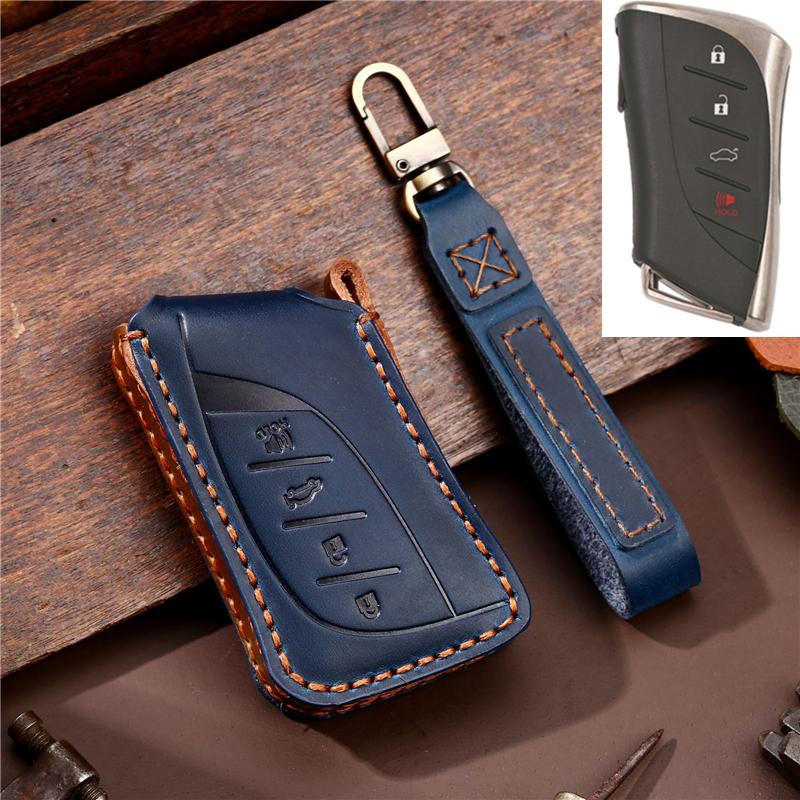 Leather Car Remote Key Cover For Lexus New ES200 ES300h LS500h NX350h NX400h RZ450e GX RX350h LX700h Key Case Holder Shell Chain