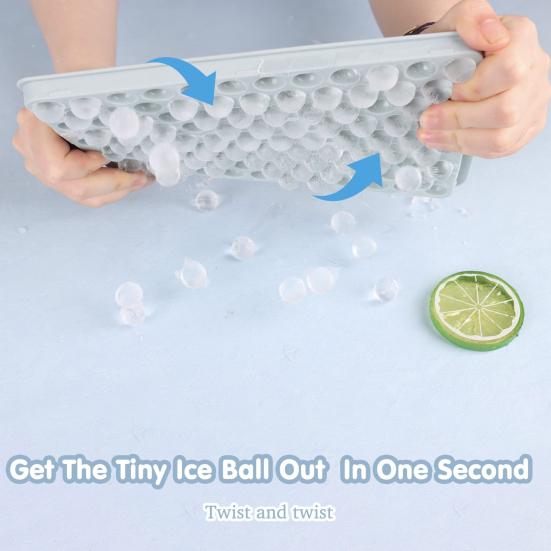Mini Ice Cube Tray with Shovel And Storage Box Easy Release Ice Mold 104 Cubes Ice Ball Maker for Freezer Chilling Drink Coffee Juice