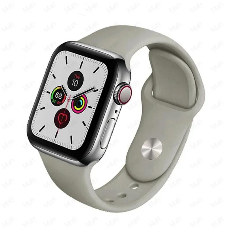 Silicone Strap For Apple Watch Band 44mm 40mm 45mm 42-38-41mm original 1:1 bracelet iwatch series 8 7 se 3 4 5 6 9 ultra 2 49mm