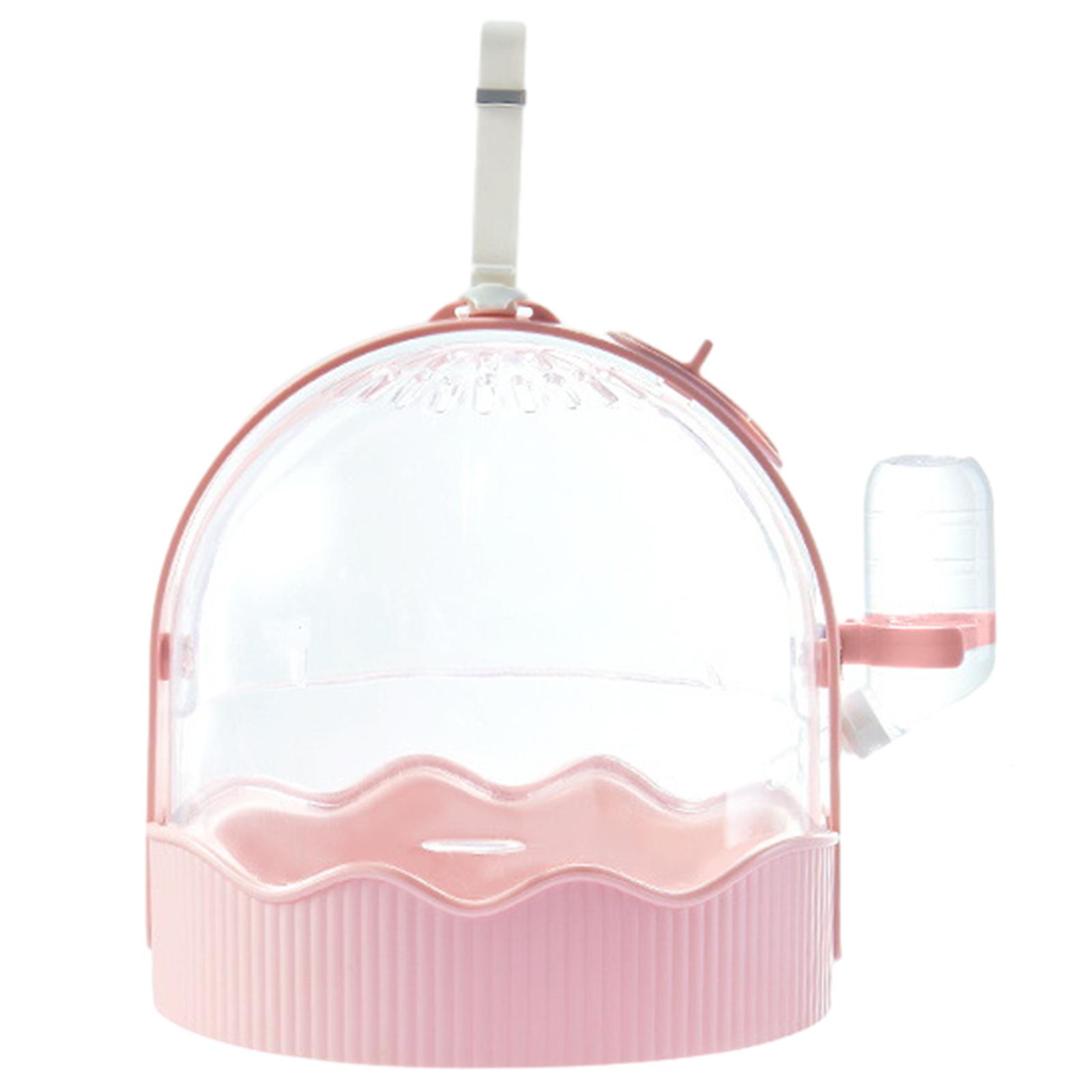 

Pet Carriers Cage Portable Hamster Carrier Cage Outgoing Travel Pet Cage with 60ml Water Bottle& Ventilation Holes розовый