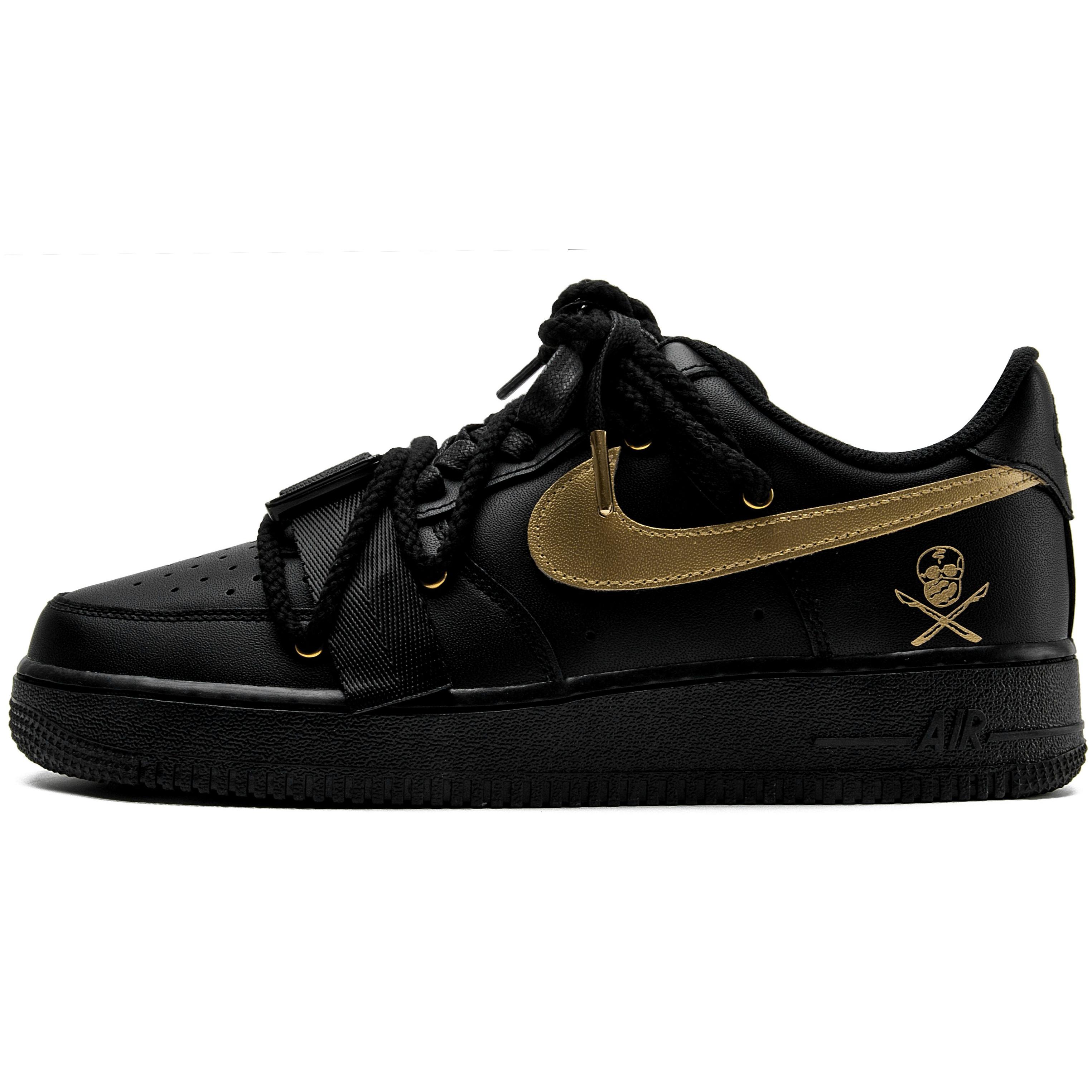 

Nike Air Force 1 Abrasion Resistant Balance Low top Skateboard Shoes Unisex Black Gold CW2288-001(Team55-) 46