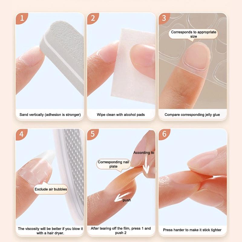1/10 Sheets Nail Adhesive Tabs Environmentally Waterproof Double-Side Nail Glue Sticker, For False Nails Press On Nails