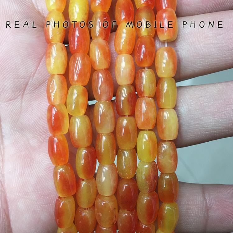 Red Flower Rice Beads 6x9mm Natural Stone Semi-Finished Jewelry Accessories Loose Beads 6x9mm, ~43 beads/strand, ~21.6g/strand