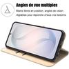 Coque pour Samsung Galaxy S26, Protection Intégrale Antichoc Anti-Rayures Cuir Synthétique - Doré
