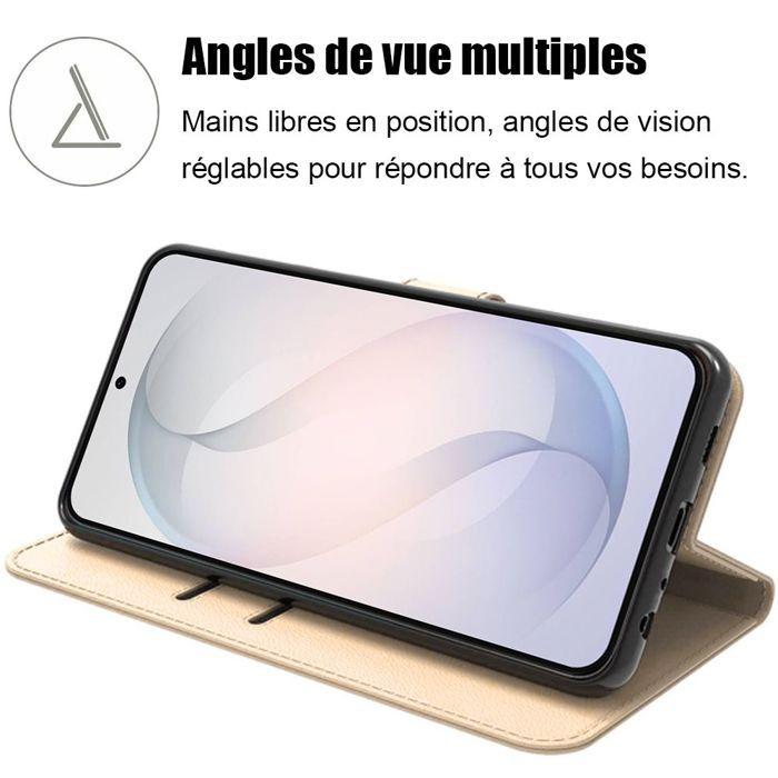 Coque pour Samsung Galaxy S26, Protection Intégrale Antichoc Anti-Rayures Cuir Synthétique - Doré