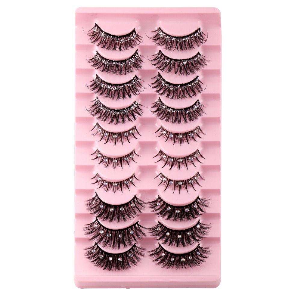 

Decorations Shiny Spiky False Eyelashes Faux Mink Lashes Natural Look Diamond Manga Lashes