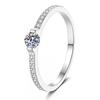 Sterling Moissanite Ring Women Classic Halo Design Sparkling Stackable Jewelry