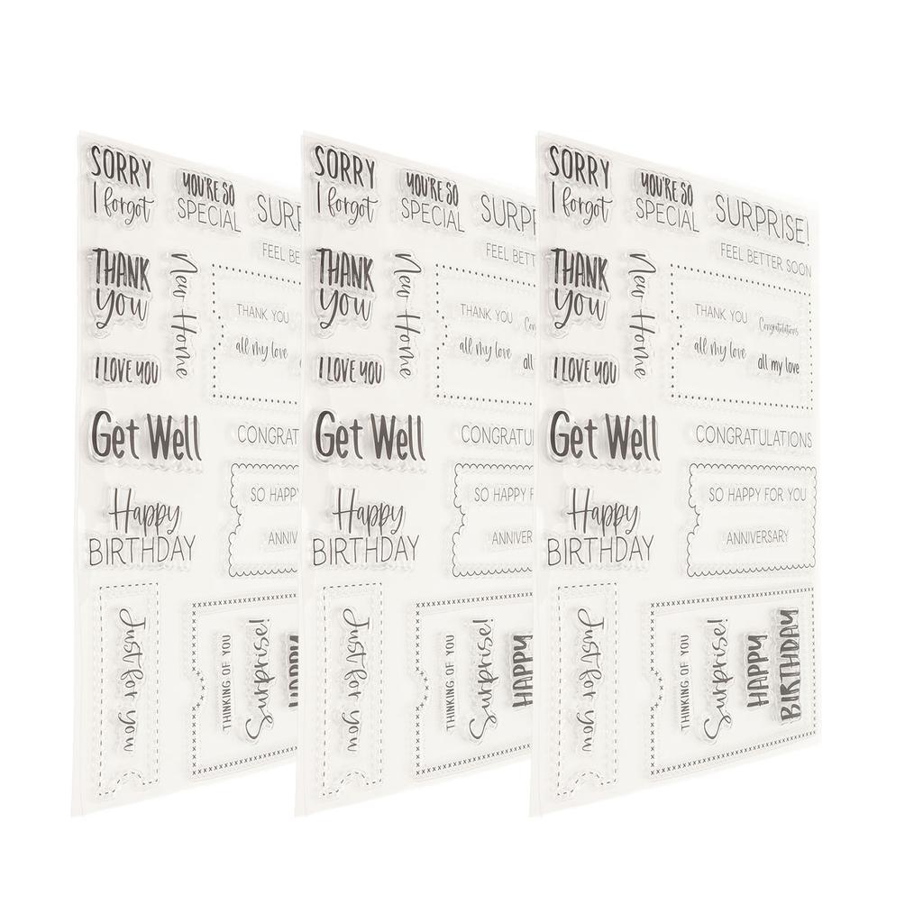 3pcs Clear Stamps  Interesting  Reusable  Material Transparent Appearance Embossing Scr